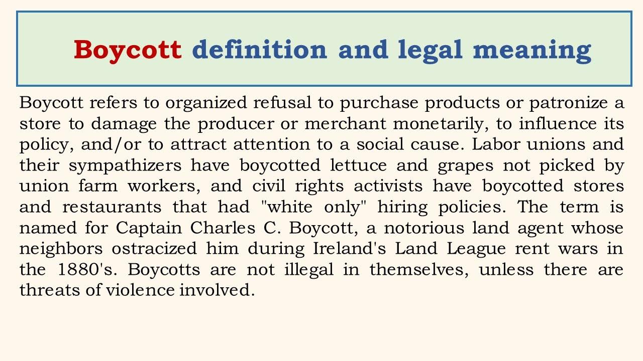 economic implications ⁣of the Boycott⁣ and Legislative Action