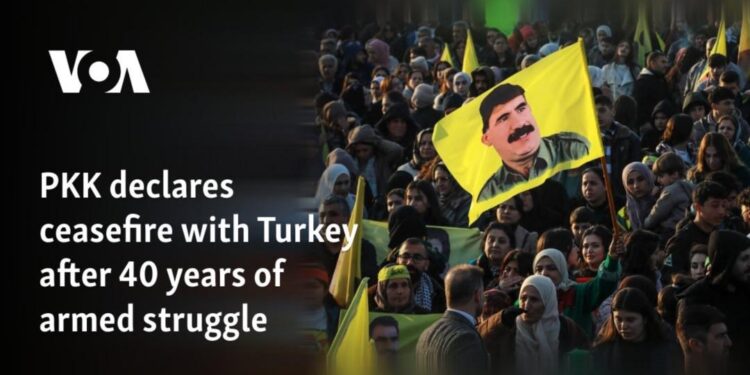 PKK declares ceasefire in 40-year conflict with Turkiye after jailed leader calls for disbanding group – Maktoob media