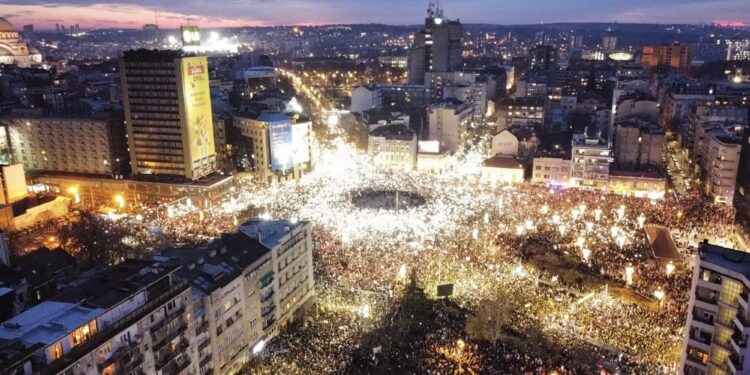 Thousands Brave Torrential Rain to Stand Against Serbia’s University Crackdown