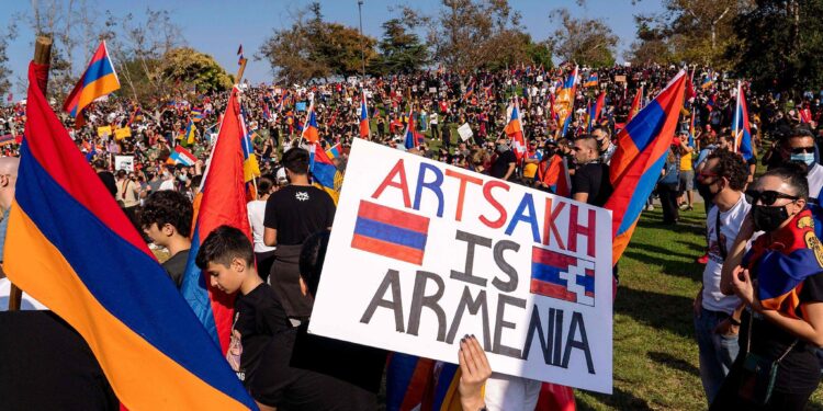 Artsakh Armenians protest outside government, insist on right to return – Horizon Weekly